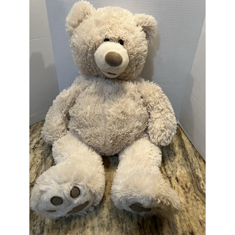 25" Tall Hugfun Beige Cream Ivory Teddy Bear Large Plush Stuffed Animal Snuggly